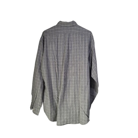 RALPH LAUREN Men's LG Blair Fit Button Down Dress Shirt Plaid Gray  VTG 90s - Picture 2 of 9